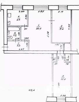 3-к квартира, вторичка, 55м2, 2/5 этаж