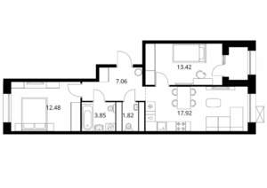 2-к квартира, вторичка, 58м2, 9/10 этаж