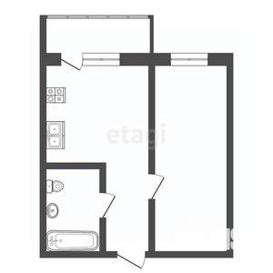 1-к квартира, вторичка, 25м2, 1/3 этаж