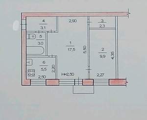2-к квартира, вторичка, 41м2, 5/5 этаж