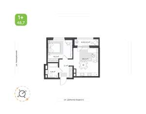 1-к квартира, вторичка, 49м2, 3/21 этаж