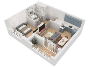1-к квартира, вторичка, 44м2, 9/9 этаж