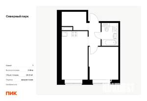 1-к квартира, вторичка, 38м2, 1/10 этаж