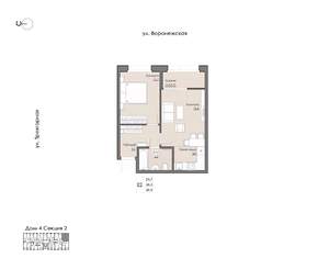 1-к квартира, вторичка, 40м2, 2/9 этаж