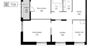 2-к квартира, вторичка, 72м2, 2/9 этаж