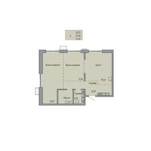 2-к квартира, строящийся дом, 75м2, 23/23 этаж