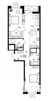 3-к квартира, строящийся дом, 71м2, 10/17 этаж