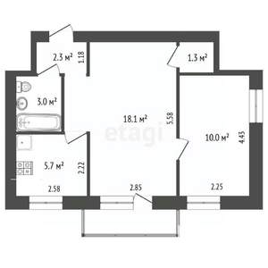 2-к квартира, вторичка, 40м2, 3/4 этаж