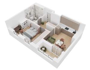 1-к квартира, вторичка, 41м2, 17/20 этаж