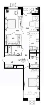 3-к квартира, строящийся дом, 78м2, 11/17 этаж