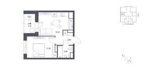 1-к квартира, вторичка, 34м2, 11/19 этаж