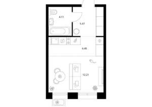 Студия квартира, вторичка, 28м2, 3/10 этаж