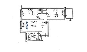 3-к квартира, вторичка, 66м2, 5/9 этаж