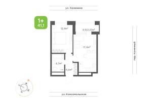 2-к квартира, вторичка, 41м2, 22/24 этаж
