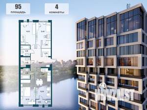 4-к квартира, вторичка, 95м2, 8/17 этаж