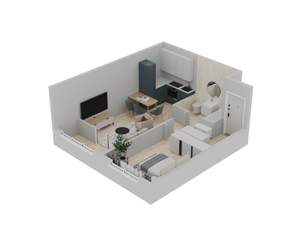 1-к квартира, вторичка, 40м2, 5/9 этаж