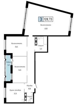3-к квартира, вторичка, 129м2, 8/20 этаж