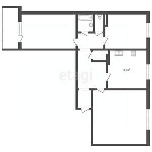 3-к квартира, вторичка, 63м2, 6/9 этаж