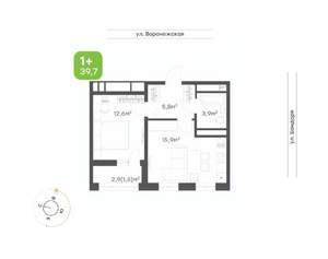 1-к квартира, вторичка, 40м2, 20/20 этаж