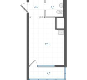 Студия квартира, вторичка, 27м2, 3/25 этаж