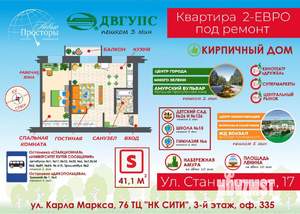 2-к квартира, вторичка, 41м2, 5/5 этаж