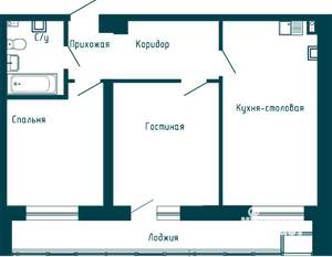 3-к квартира, строящийся дом, 70м2, 9/16 этаж