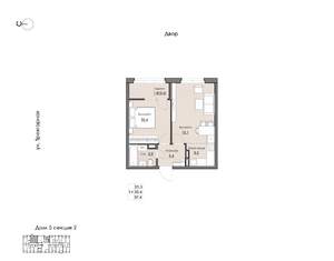 1-к квартира, вторичка, 37м2, 6/9 этаж