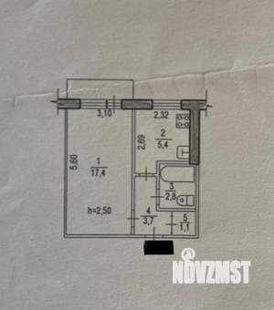 1-к квартира, вторичка, 30м2, 5/5 этаж