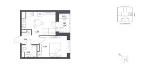 1-к квартира, вторичка, 34м2, 5/19 этаж