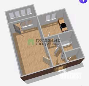 1-к квартира, вторичка, 34м2, 1/6 этаж