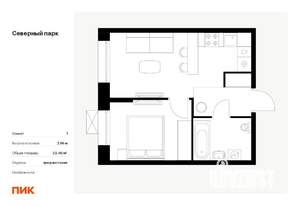 1-к квартира, вторичка, 32м2, 7/10 этаж