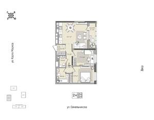 2-к квартира, вторичка, 65м2, 24/24 этаж