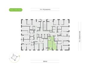 1-к квартира, вторичка, 45м2, 11/23 этаж