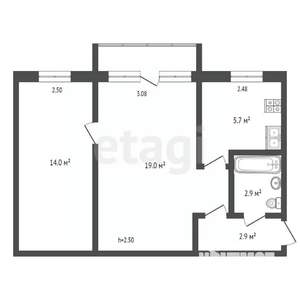 2-к квартира, вторичка, 45м2, 5/5 этаж