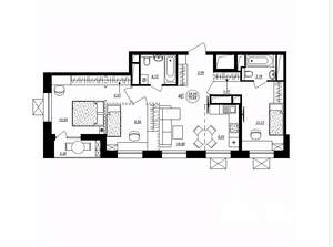 4-к квартира, строящийся дом, 72м2, 13/17 этаж