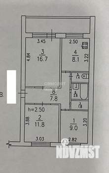 3-к квартира, вторичка, 59м2, 3/5 этаж