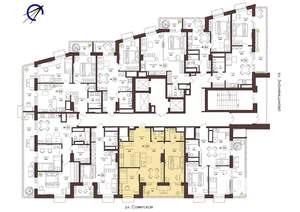 2-к квартира, строящийся дом, 71м2, 17/23 этаж