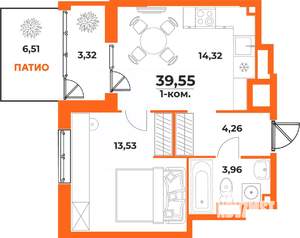 1-к квартира, вторичка, 40м2, 1/10 этаж