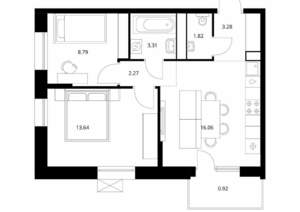 2-к квартира, вторичка, 50м2, 4/10 этаж