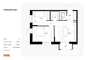 2-к квартира, вторичка, 51м2, 4/10 этаж