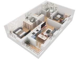 2-к квартира, вторичка, 64м2, 7/9 этаж
