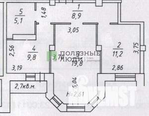 2-к квартира, сданный дом, 55м2, 14/19 этаж