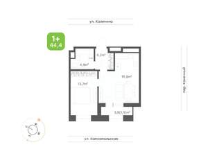 1-к квартира, вторичка, 44м2, 5/24 этаж