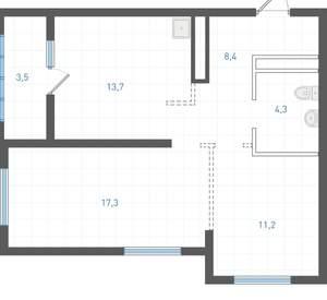 2-к квартира, вторичка, 57м2, 14/25 этаж
