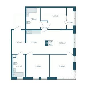 4-к квартира, строящийся дом, 90м2, 5/15 этаж