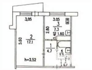 1-к квартира, вторичка, 34м2, 3/10 этаж