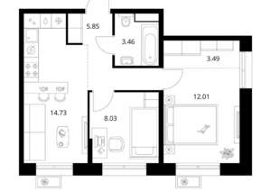 2-к квартира, вторичка, 48м2, 7/10 этаж
