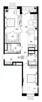 3-к квартира, строящийся дом, 78м2, 4/17 этаж