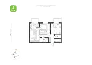 2-к квартира, вторичка, 58м2, 2/9 этаж