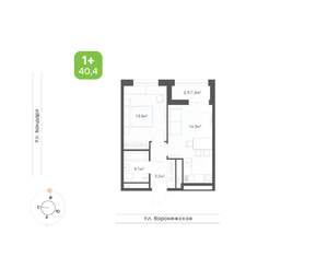 1-к квартира, вторичка, 40м2, 19/20 этаж